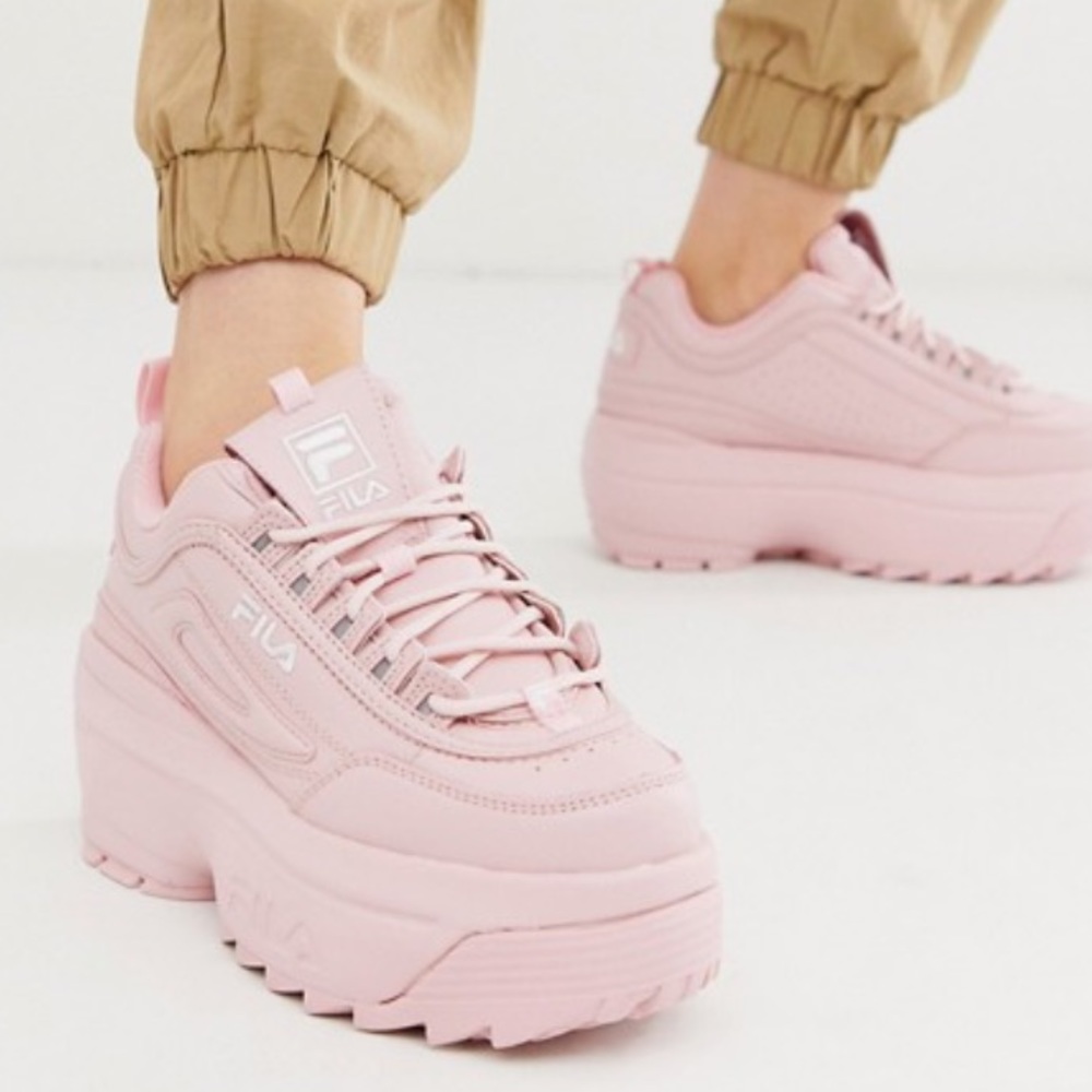 Fila Disruptor II 2 platform wedge sneakers pink 9